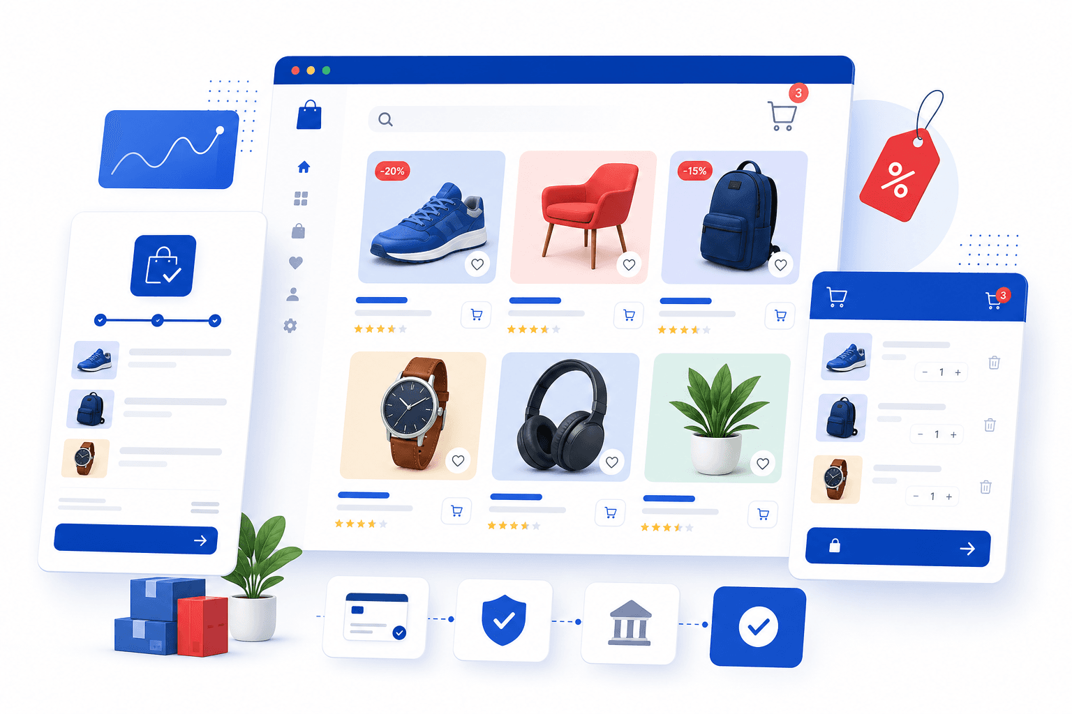 E-commerce platform with product catalog and checkout experience