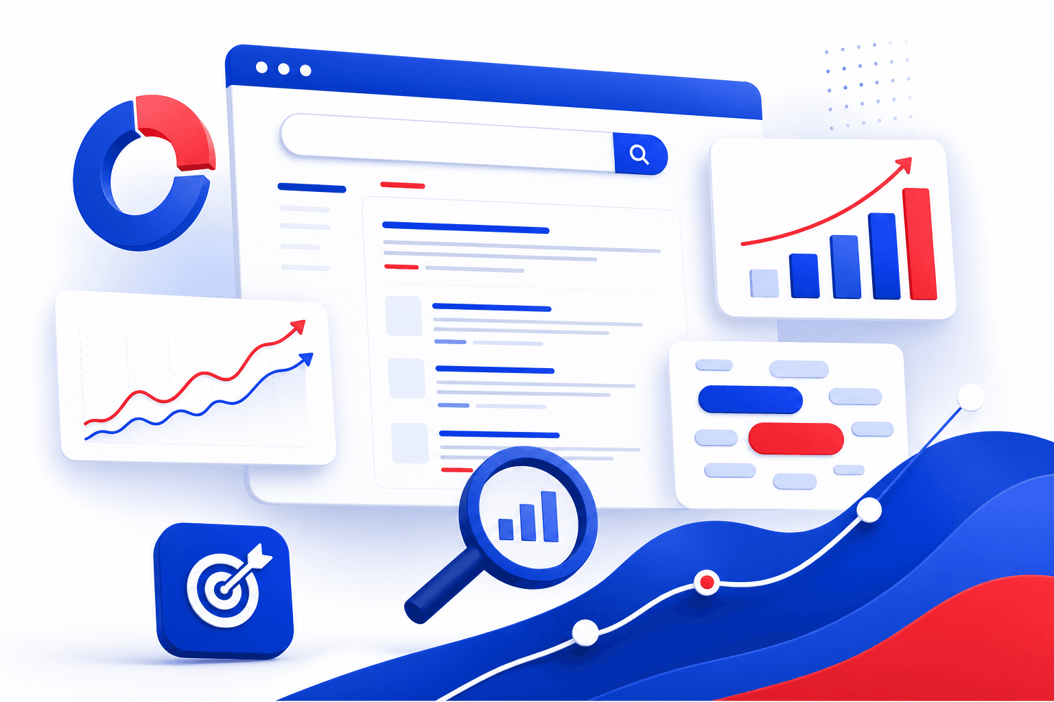 SEO research platform with ranking trends and keyword insights