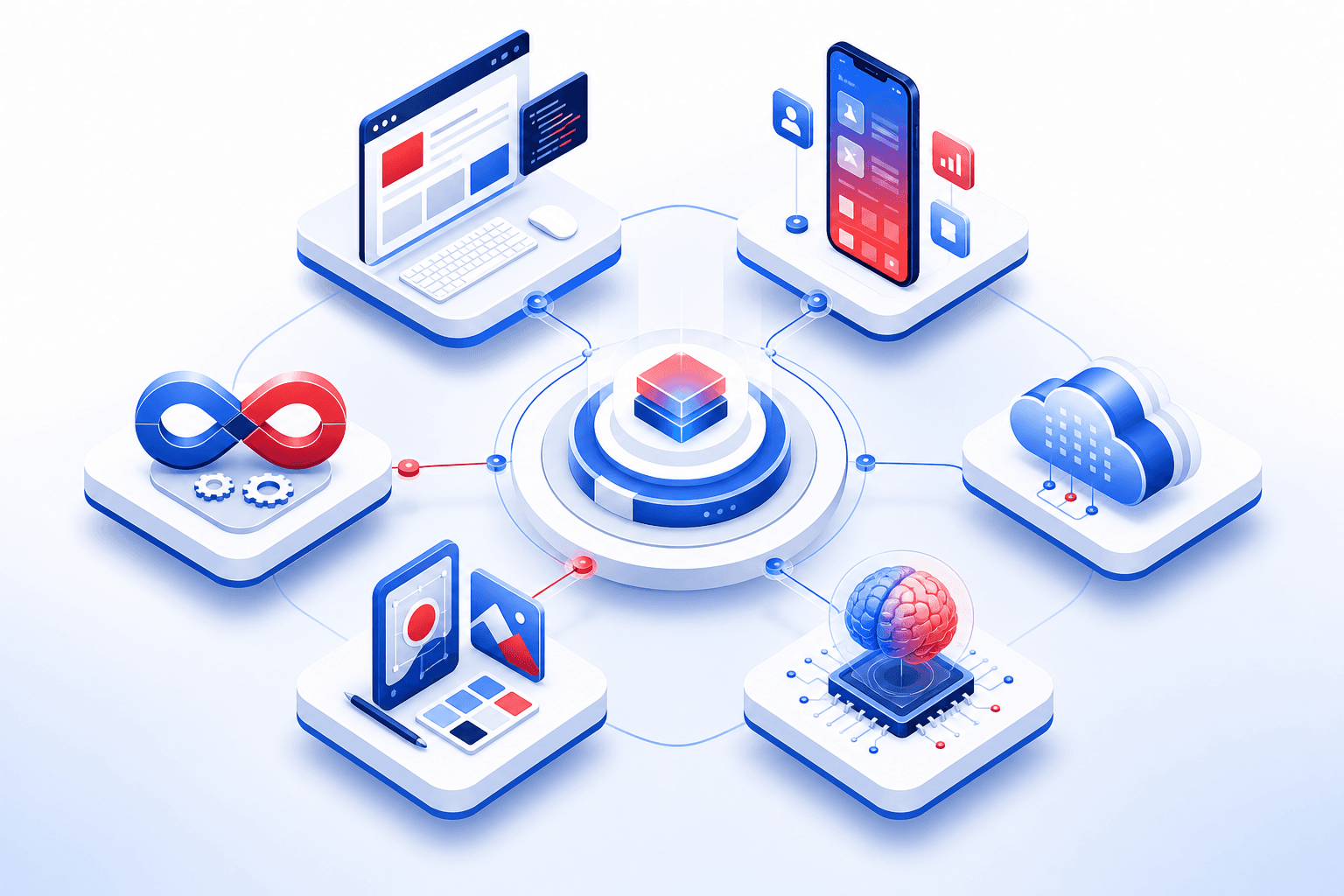 Overview of Native Programmers service capabilities including web, mobile, cloud, AI, and digital marketing